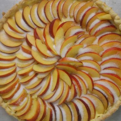 tarte aux pêches fraiches
